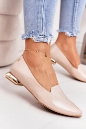 Loafers On Gold Heels 2013 Beige