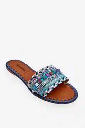 PS1 Women's Embellished Slippers Blue Bellisa