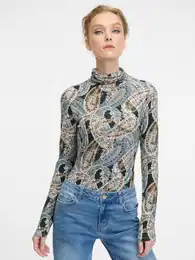 Blue women's patterned turtleneck - Women's