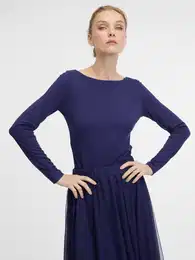 Dark blue women's long-sleeved T-shirt - Women's