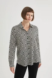 Regular Fit Long Sleeve Patterned Shirt