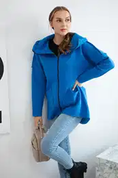marka niezdefiniowana Insulated sweatshirt with longer back and pockets mauve blue