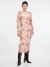 Light pink women's midi dress - Women's