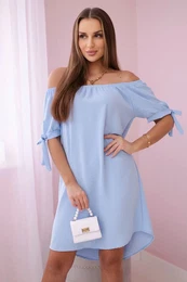 Woski Dress tied on the sleeves blue