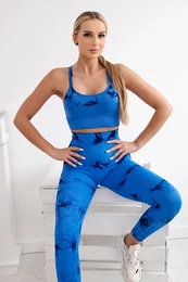 Woski Fitness set top + push up leggings cornflower blue