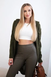 Woski Kardigan s kapuc khaki