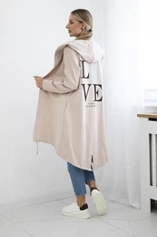 marka niezdefiniowana Cardigan with print beige