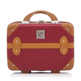 Unisex's ABS+PU Toiletry Bag T5840-1 Burgundy/Brown 14 Inches