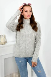 Sweater with turtleneck grey