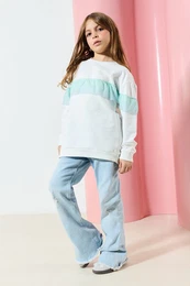 Ecru Girls Plain Knitted Sweatshirt
