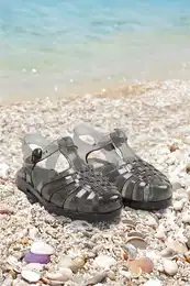 Black Jelly Lurex Women's Sandals