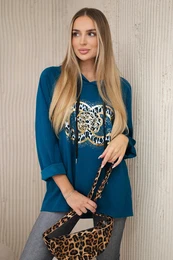 Kesi Woski Oversized viskzov mikina s potiskem nmon