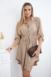 Kesi Woski Dress with button closure and tie at the waist cappuccino