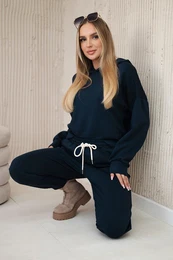Kesi Woski Viscose set hoodie + pants navy blue
