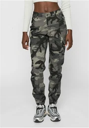 Dmsk kalhoty Camo Cargo s vysokm pasem tmav masky