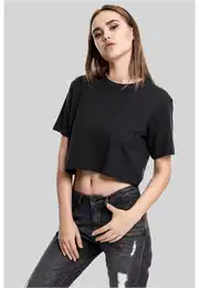 Women's short oversized T-shirt in black color