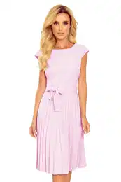Pleated dress with binding