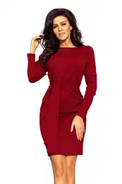 Dress with wide tie at the waist