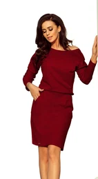 Sweatshirt dress with a neck on the back