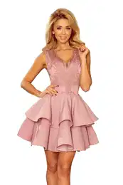 Exclusive dress with lace neckline