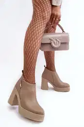 Dmsk boty na masivnm sloupku s zipem 1755 Beov