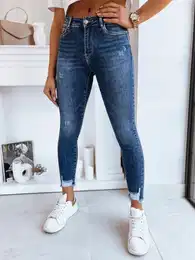 Spodnie damskie jeansowe skinny fit DURIN ciemnoniebieskie