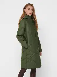 Green winter quilted coat - Women's