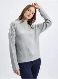 Light grey women's patterned sweater - Women's