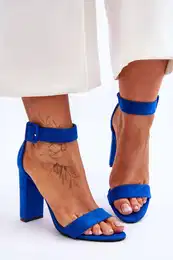 FB2 Suede High Heels Sandals Dark blue Jacqueline