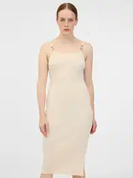 Beige women's midi dress - Women's
