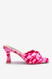 FS1 Fashionable High Heels In Print Pink Floria