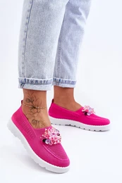 PM1 Women's Slip-On Sneakers with Stones Fuchsia Simple