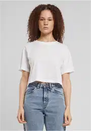 Women's short oversized T-shirt white