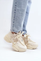 PS1 Women's sneakers with chunky sole, beige Windamella