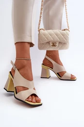 Women's Sandals on Wedge Beige D&A