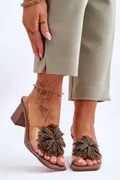 Fashionable Transparent High Heel Slippers S.Barski