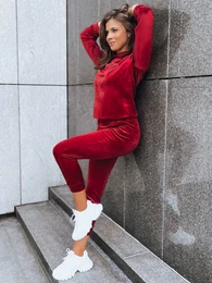 Bordowy damski komplet welurowy Vogue Velour