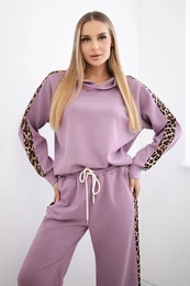 Kesi Woski Viscose set with leopard stripes dark pink
