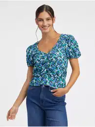 Blue Women's Floral Top - Women