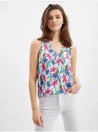 Pink-blue women's floral blouse - Women's