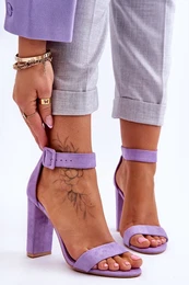 FB2 Suede High Heels Sandals Violet Jacqueline