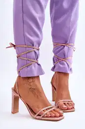 FJ1 Elegantn vzan sandly s kamnky Nude Nessy