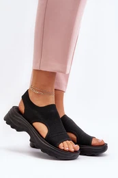 FB3 Women's Sport Sandals on Thick Sole Black Deinaleia