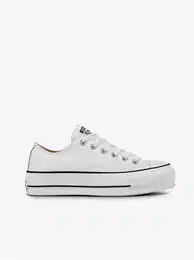 White women's leather platform sneakers - Women