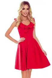 Dress with ruffles on the neckline