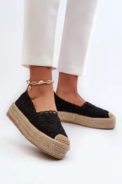 FB1 Dmsk ern korlkov espadrilky na platform Elarose