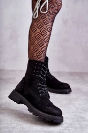 PJ1 Suede Boots With Studs Black Palmira