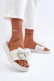 FK1 Women's Grey Sandals with Decoration on Low Platform Cedrella