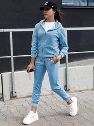 Komplet damski welurowy VELCOMFY bkitny