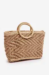 marka niezdefiniowana Fashionable Large Zipper Handbag Beige